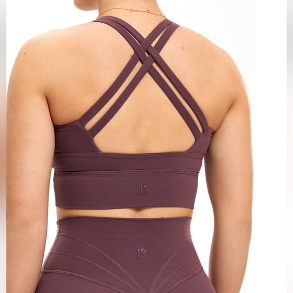 Buffbunny Collection Sports Bra rosa tank strappy workout top vineyard dark red - Picture 2 of 5